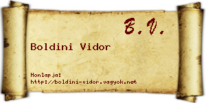 Boldini Vidor névjegykártya